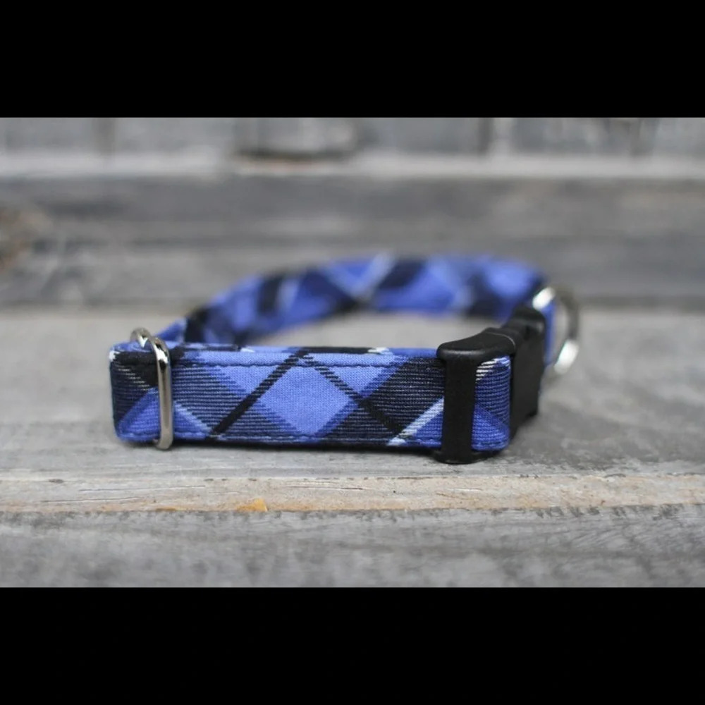 Blue Plaid | Dog Collar